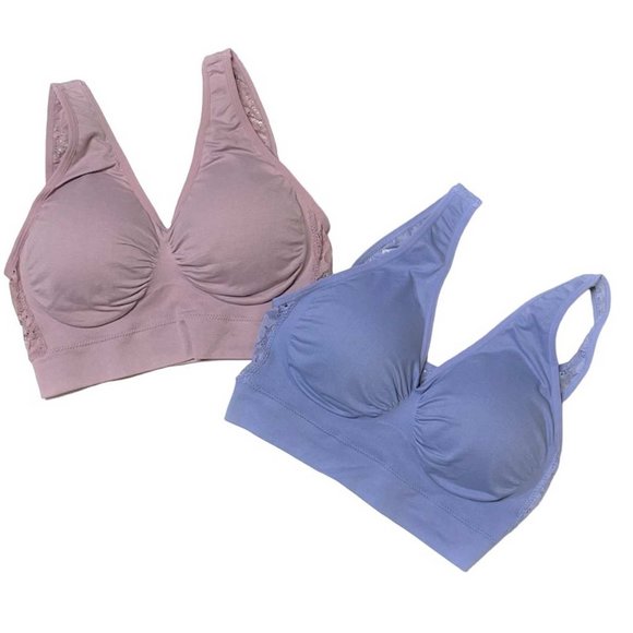Rhonda Shear Ahh Bra w/Lace Back 2 Pack SMALL - Picture 1 of 4